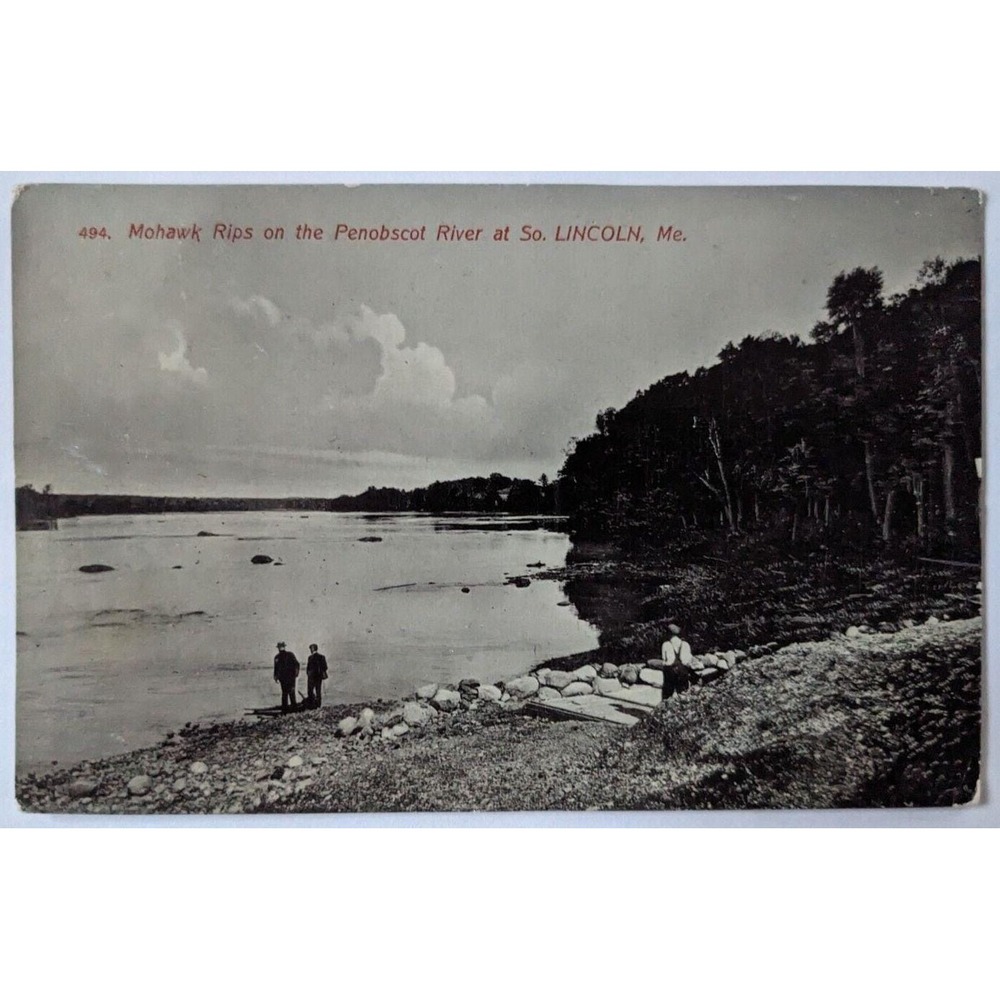 Mohawk Rips‎ on the Penobscot River at South Lincoln Maine Divided Back Postcard